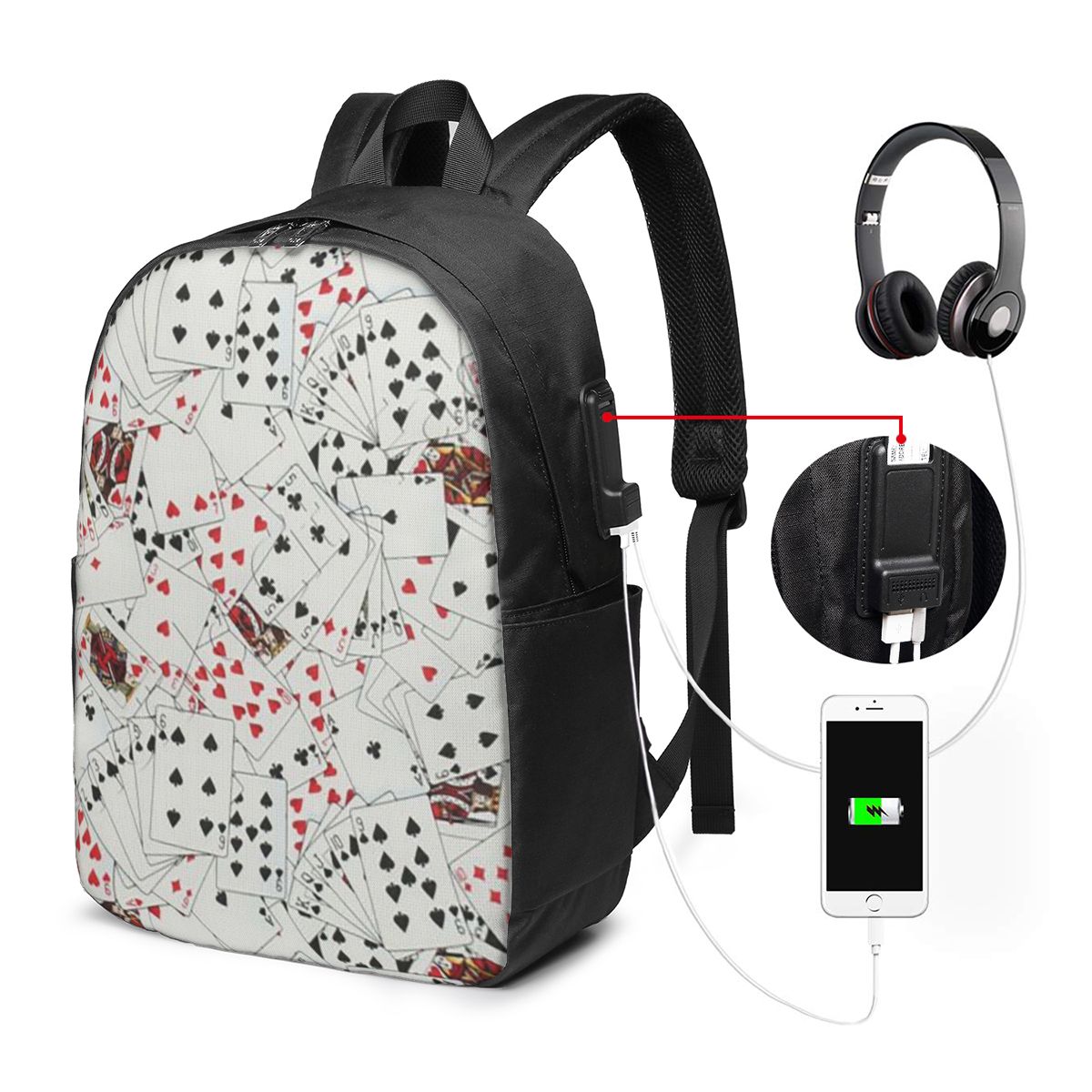 Playing Cards Poker Print Back - Laptop Bag 评论和价格