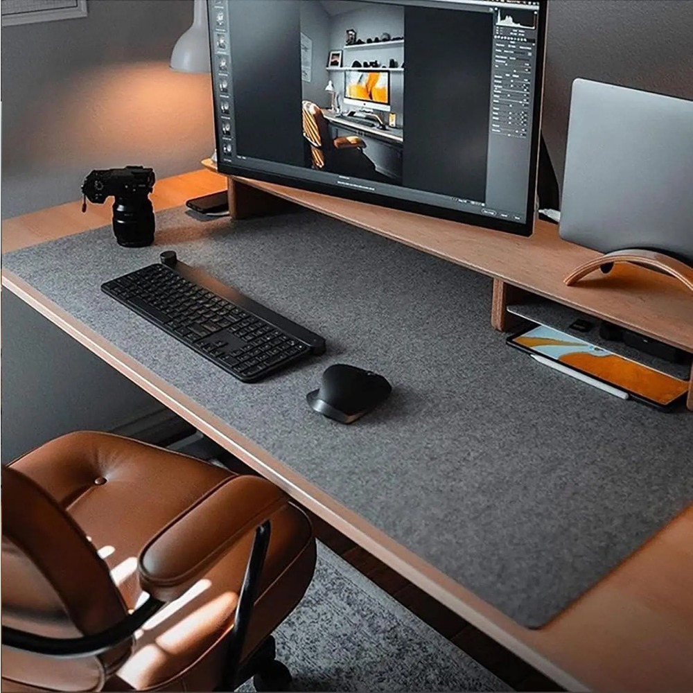 Felt Desk Mat Computer Mat for - Keyboard Cover 评论和价格