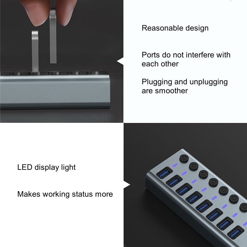 USB 3.0 Hub with 10 Ports High - Usb Hub 评论和价格