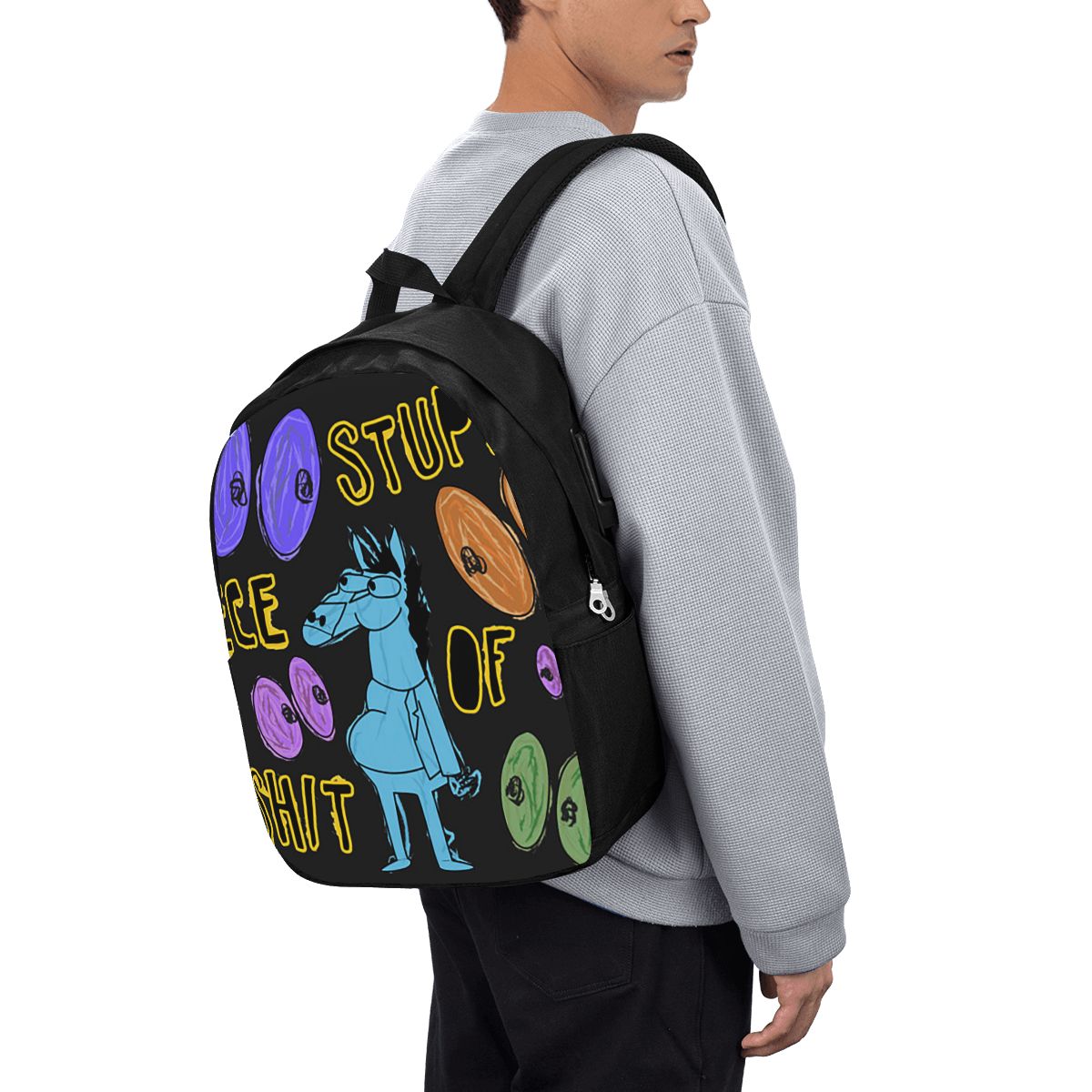 Cartoon Bojack Horseman Stupid - Laptop Bag 评论和价格